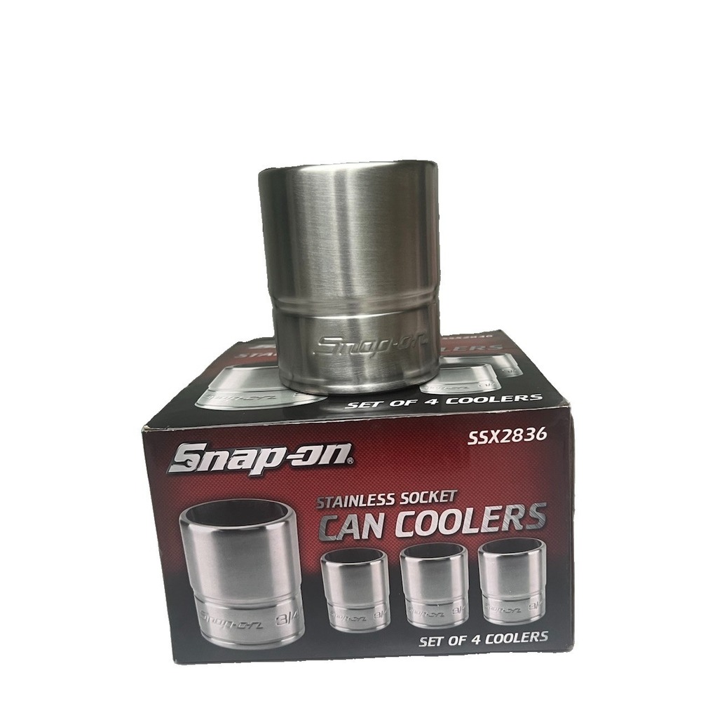 Snap On Tools Stainless Socket Can Coolers Insulators Koozies NEW SSX2836 USA